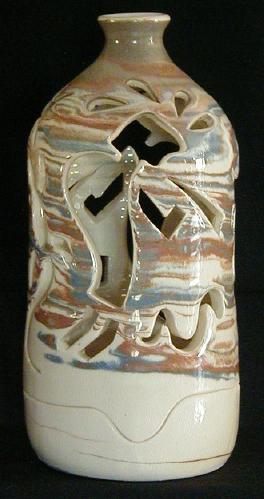 Kokopelli Bottle Luminary (day)