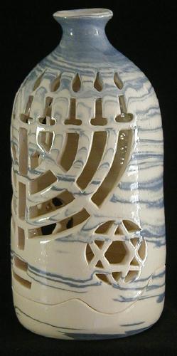 Menorah Bottle Luminary (Day - side)