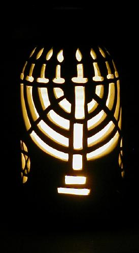 Menorah Bottle Luminary (Night)