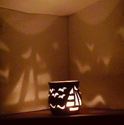 Sail Boat Candle Cup (night)