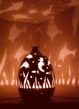 Dolphins and Seahorse Round Luminary (Night - Seahorse)