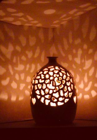 Hearts Intertwined Round Luminary (Night)