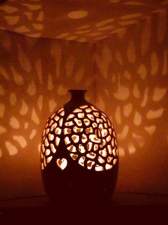 Hearts Intertwined Round Luminary (Night - side)