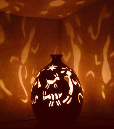 Kokopelli Round Luminary (Noght - side 1)