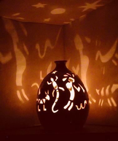 Kokopelli Round Luminary (Night - side 3)