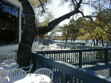 Deck with view of Medina Lake and Dam